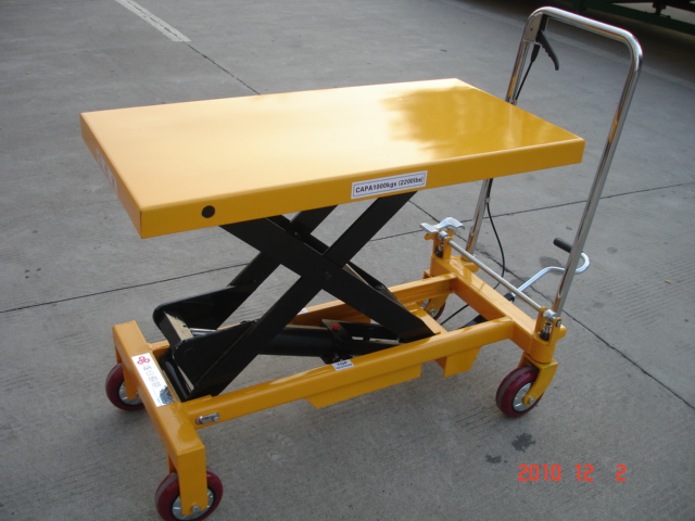 供应液压平台车-脚踏式升高平台车-大沥平台厂家 XLPT1000