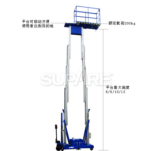 速帕移动式铝合金高空作业平台(双桅自行式) SAE00073