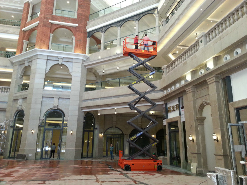 东莞厚街消防安装用剪叉式升降机，升降平台租用 JKY-0.32-12