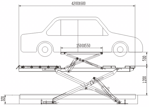 型汽车维修专用升降平台