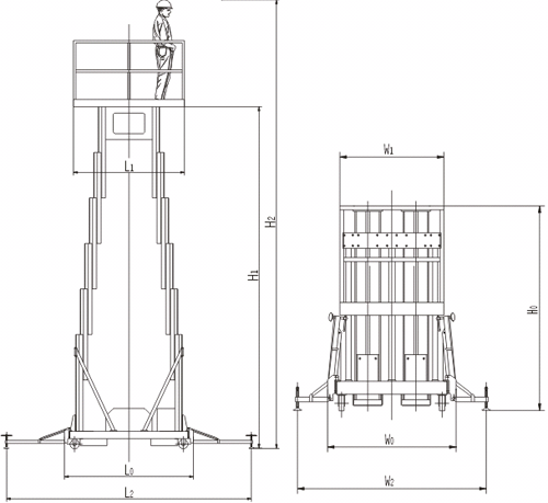 三栀柱式高空作业平台